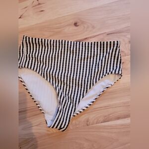 Striped Black and White Bikini Bottom